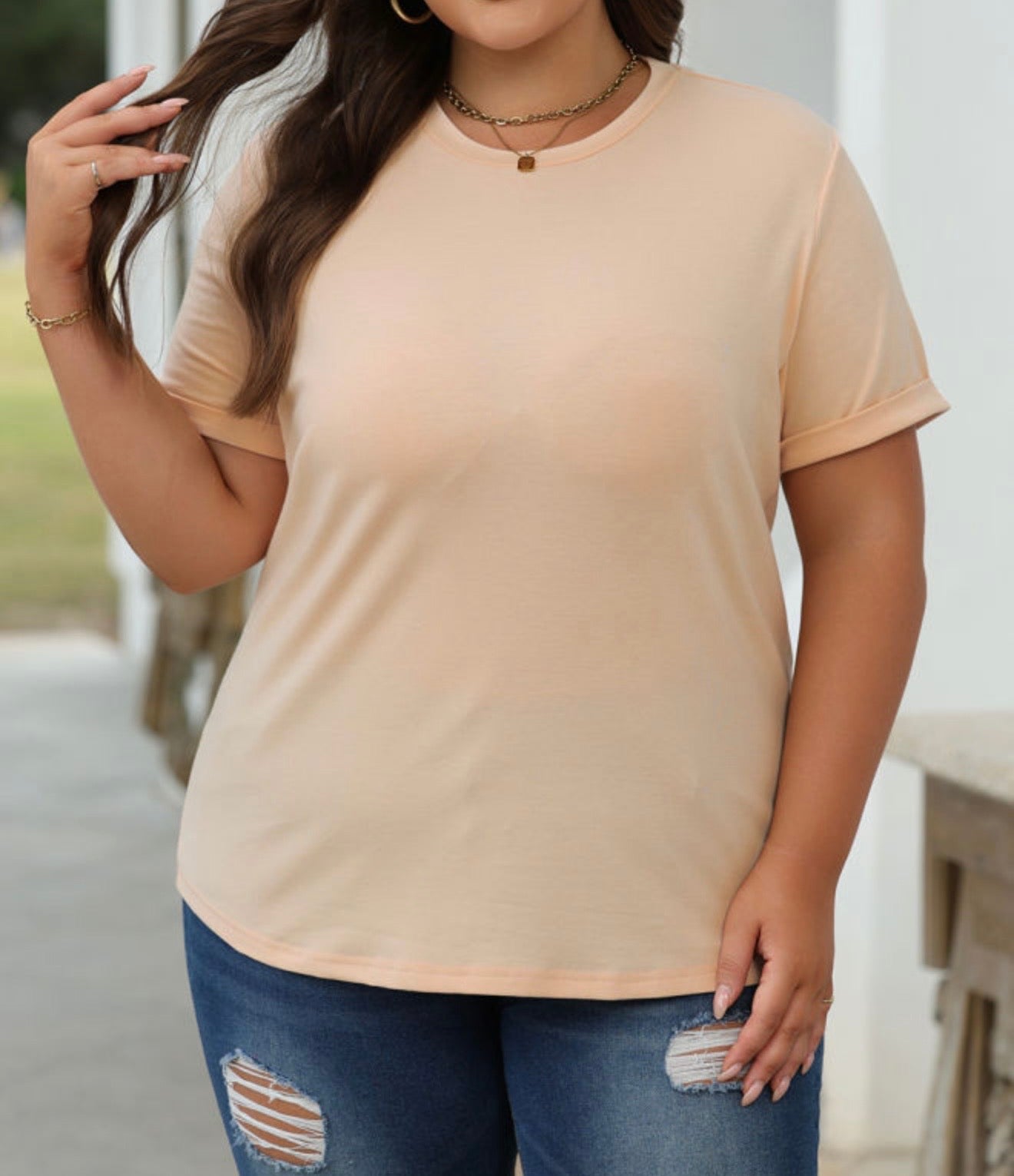 Khaki plain tee