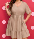 Khaki textured dress