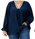 Navy w/Leopard Flounce Sleeve